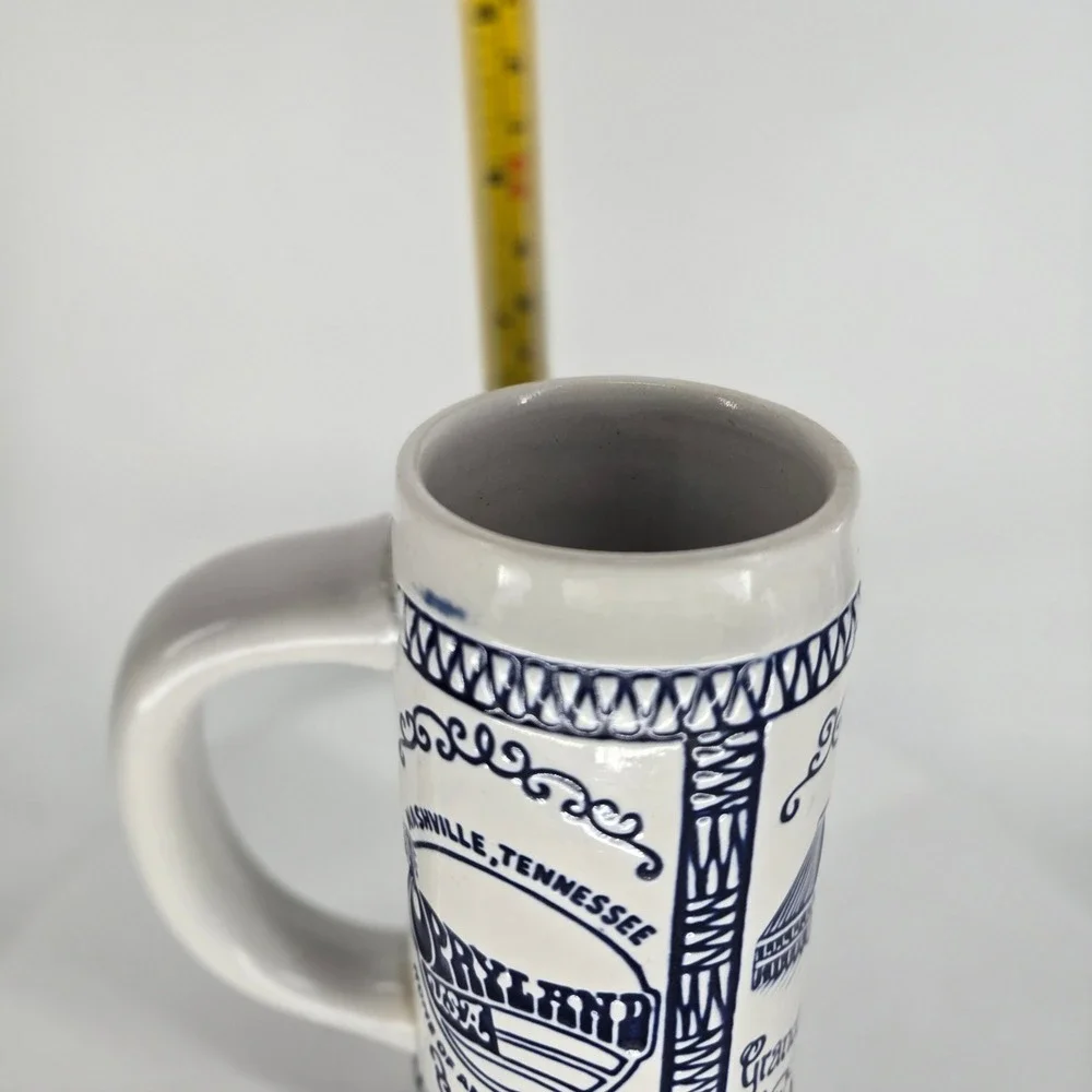 Vintage Opryland USA Grand Ole Opry House Beer Stein Ceramarte Brazil Blue White